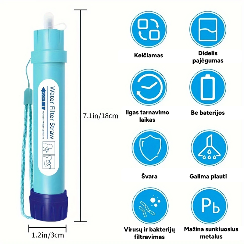 Vandens filtras ekstremalioms situacijoms
